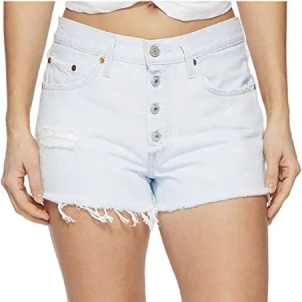 Levi’s Women’s 501 Denim Shorts Button Fly Ripped Distressed Jean Better Love 26